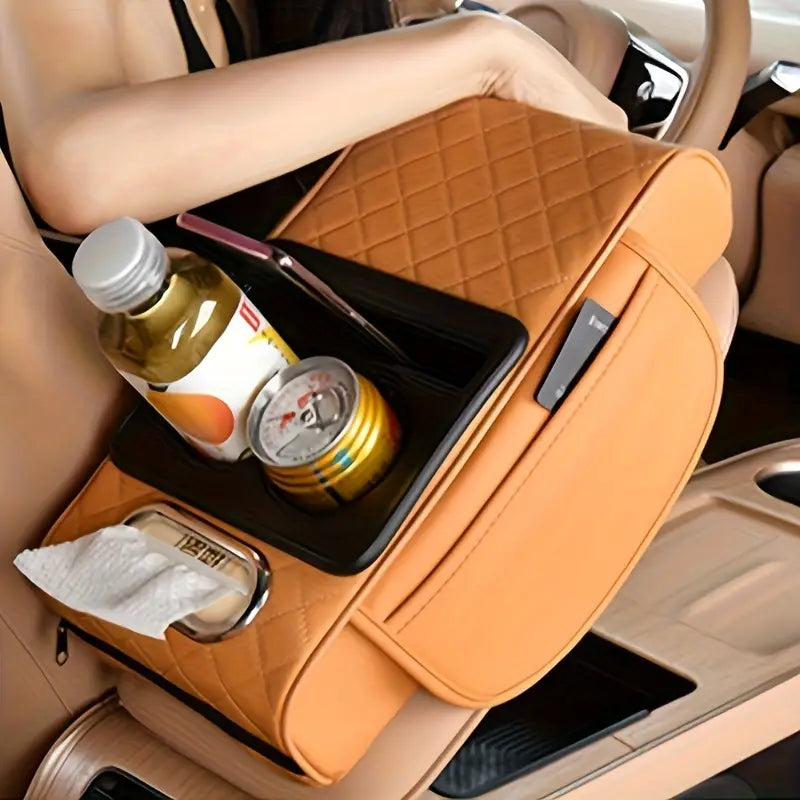 Multifunctional PU Leather Car Armrest Box Mat