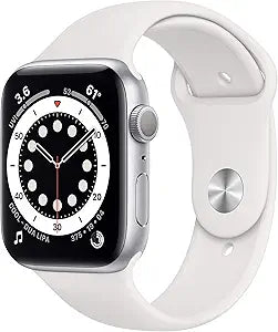 Smartwatch with a white band on a white background