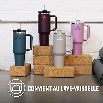 Stainless Steel Water Tumbler 40 Oz Cup Handle Straw Insulated Bottle Mug