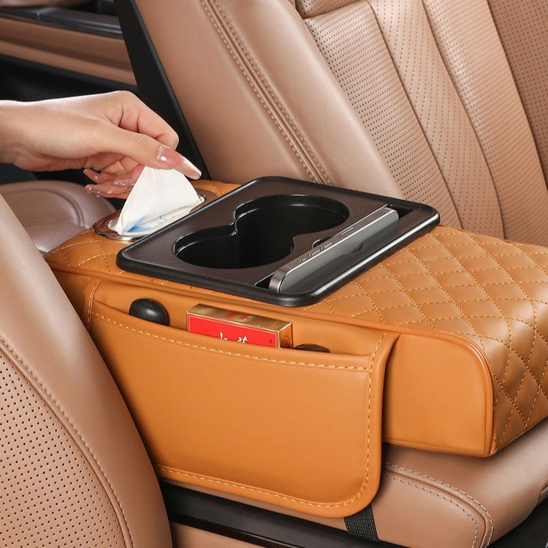 Multifunctional PU Leather Car Armrest Box Mat