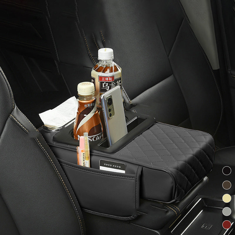 Multifunctional PU Leather Car Armrest Box Mat