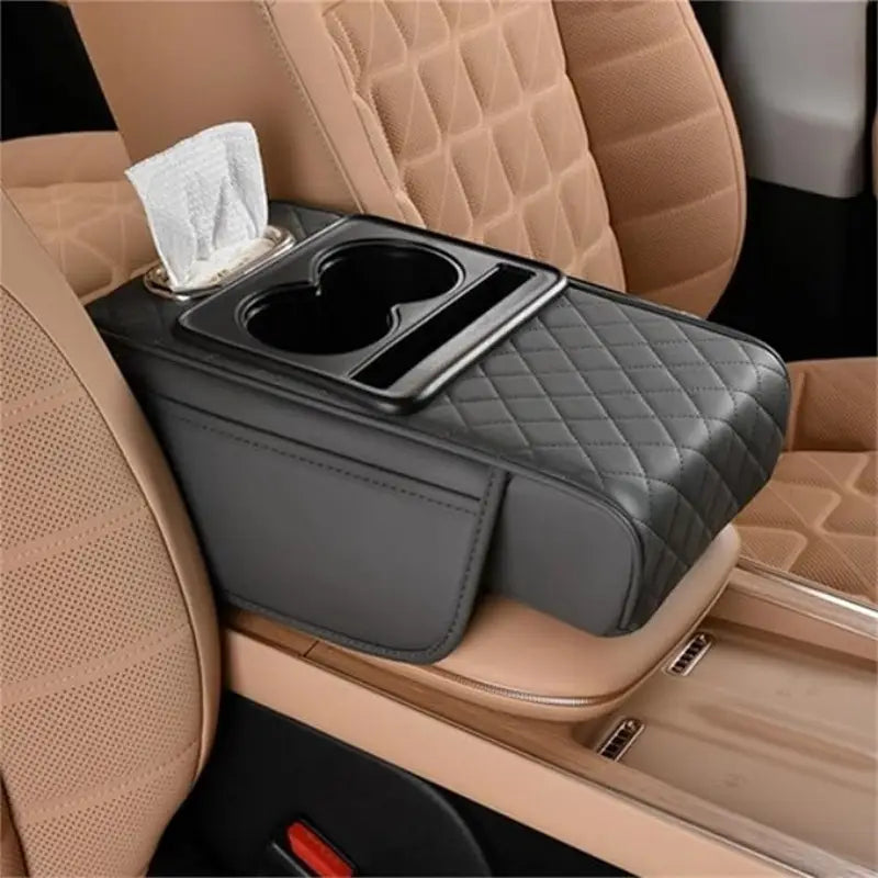 Multifunctional PU Leather Car Armrest Box Mat